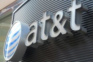 AT&T logo in Washington DC. - Etienne Franchi/AFP