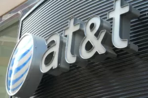 AT&T logo in Washington DC. - Etienne Franchi/AFP
