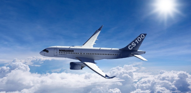Avião comercial da divisão CSeries, da Bombardier - Divulgação