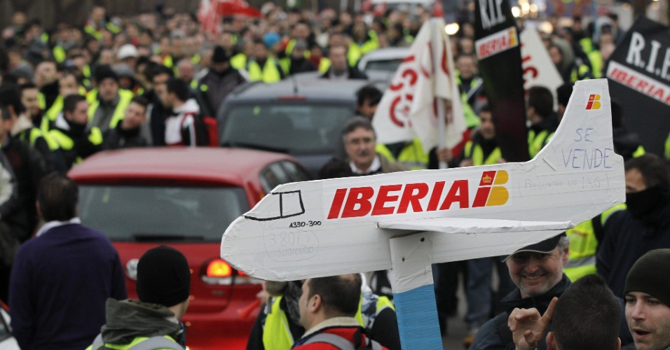 Greve aviação Iberia Espanha 18-02