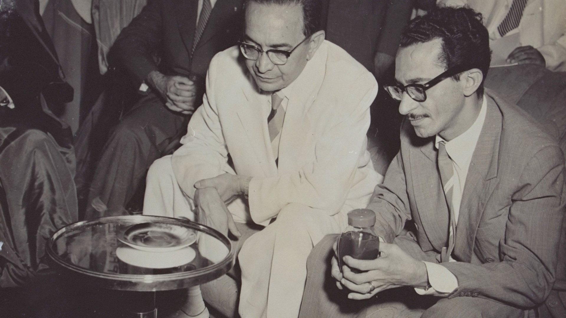 Visita do Presidente da República Café Filho e do Presidente da Petrobras Arthur Levy ao campo de Nova Olinda - Banco de Imagens Petrobras